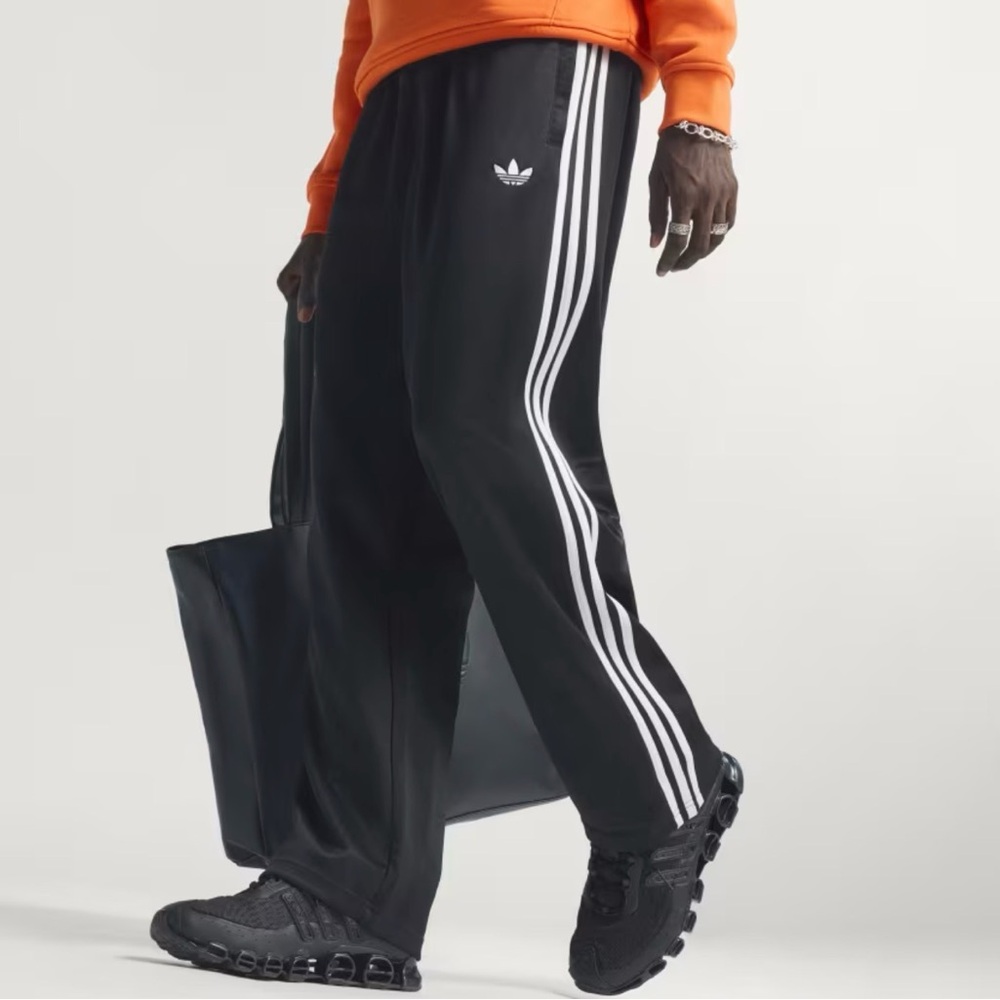 Adidas Black Athletic Pants w/ White Stripes & Pockets Sz XL